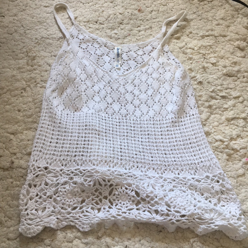AEROPOSTALE Crochet White Tank Top